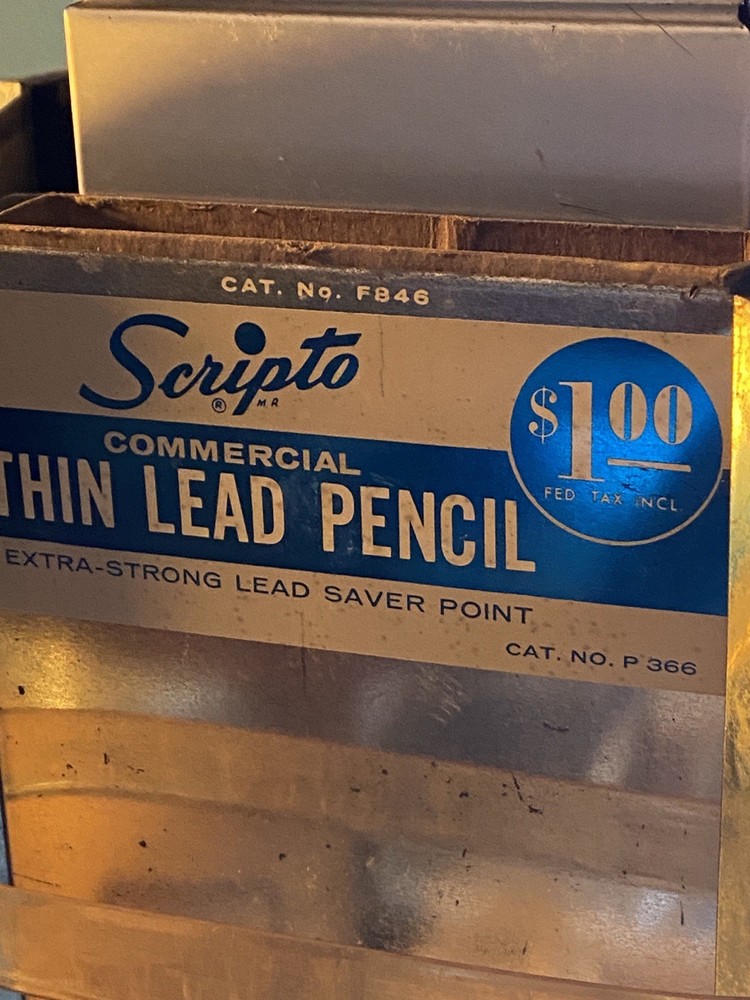 Vintage Scripto Service Station Rotating Counter Display Rustic