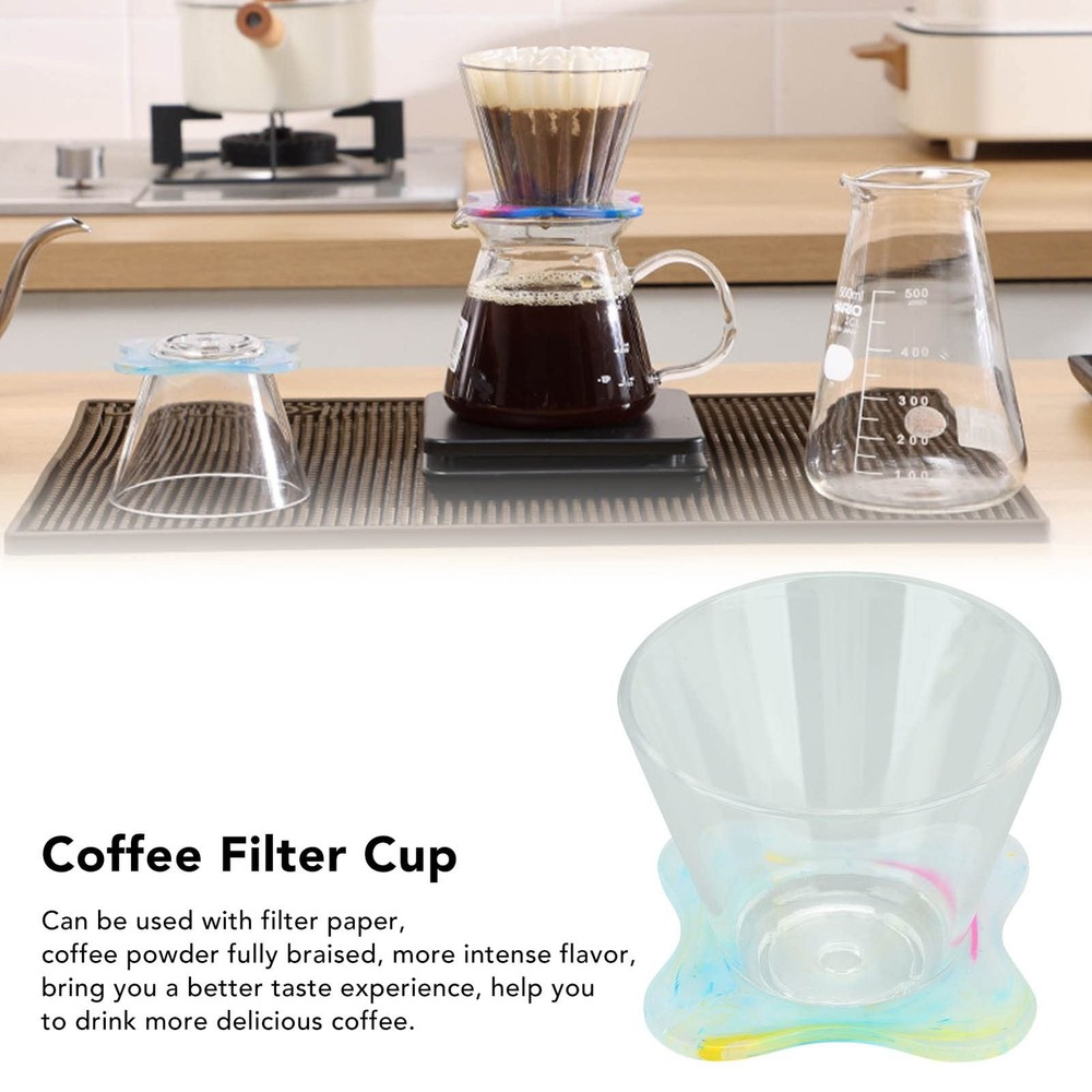 Pour Over Coffee Dripper, 185 Size Clear Resin Filter Cup with Cup...
