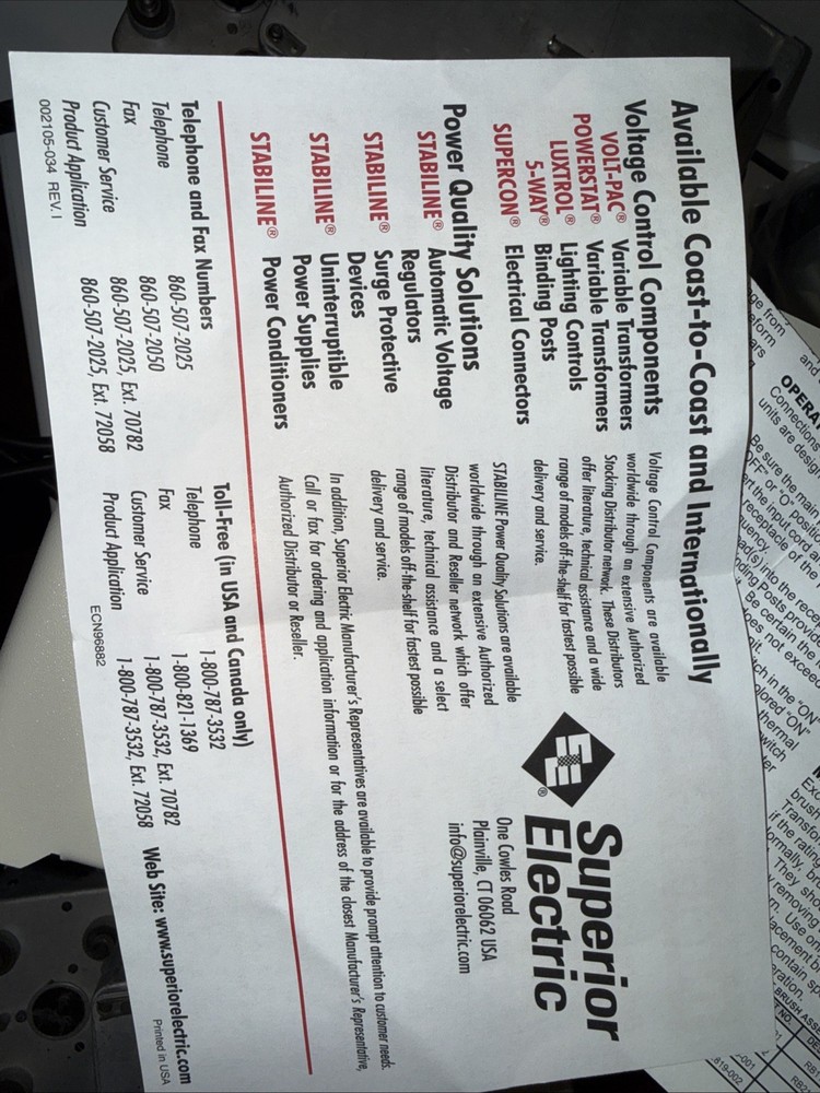 Powerstat L2M116C Variable Used Very Nice Autotransformer Works Good