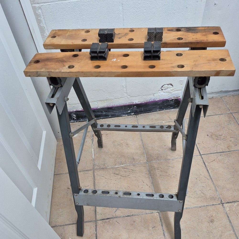 Portable Folding Workbench Adjustable Work Table 220 lbs Load Capacity