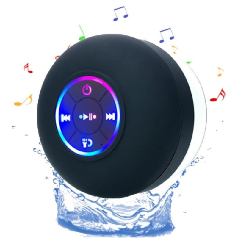Waterproof Bluetooth Shower Speaker Portable Wireless Speaker Suction Cup, Black