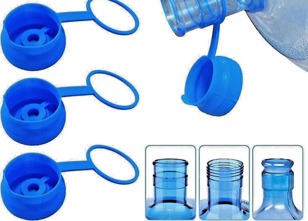 3 Pack Reusable 5 Gallon Water Jug Caps, Leak Proof Bottle Lids (55mm) *new*