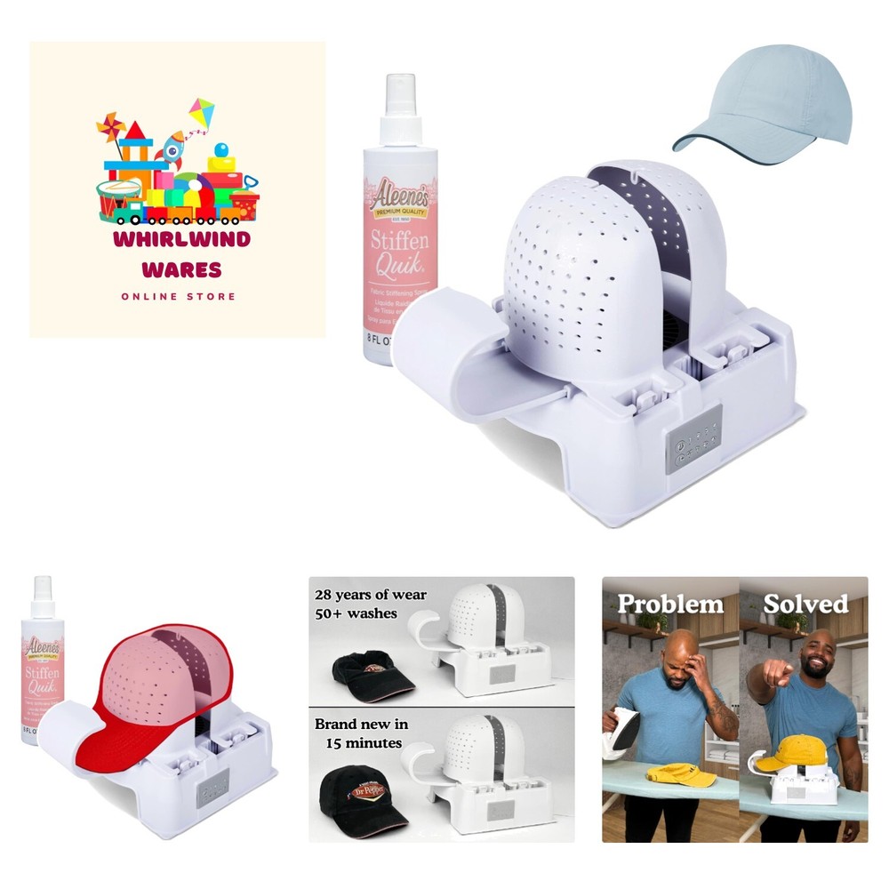 Hat Shaper Machine with Stiffening Spray – Adjustable Hat Care & Reshaping De...