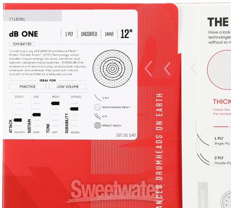 Evans dB One Low Volume Drumhead - 12-inch