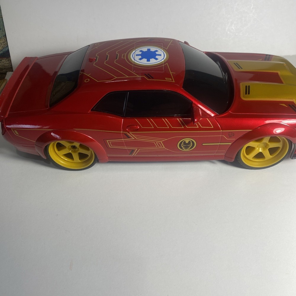 Jada Marvel Iron Man 2019 Dodge Challenger SRT RC Remote Control Car Works!