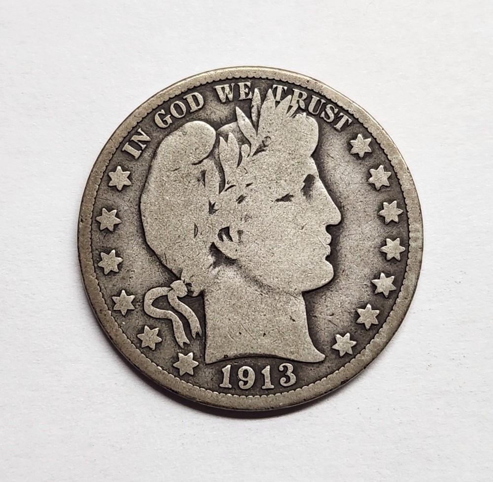 1913-D Barber Half Dollar – Nice VG
