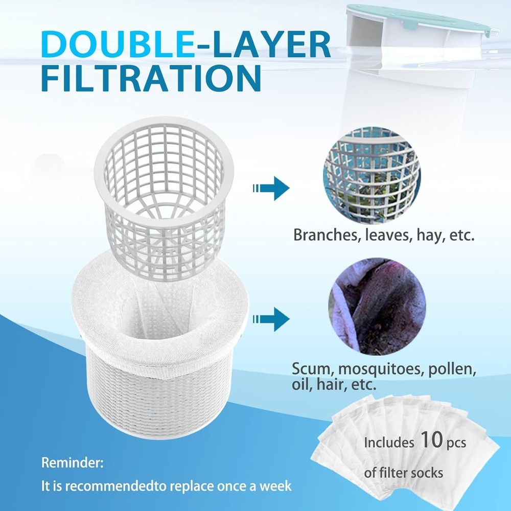 Surface Float Skimmer for Above Ground Pools No Installation Automatic Filter...