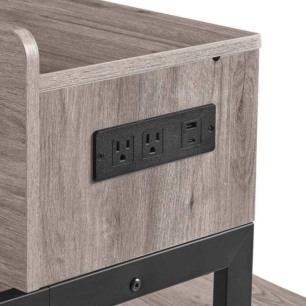 59 inch bar table, dining table, sofa table with power socket and LED light, 3