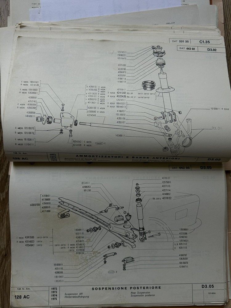 Fiat 128 S Catalog Spare Parts