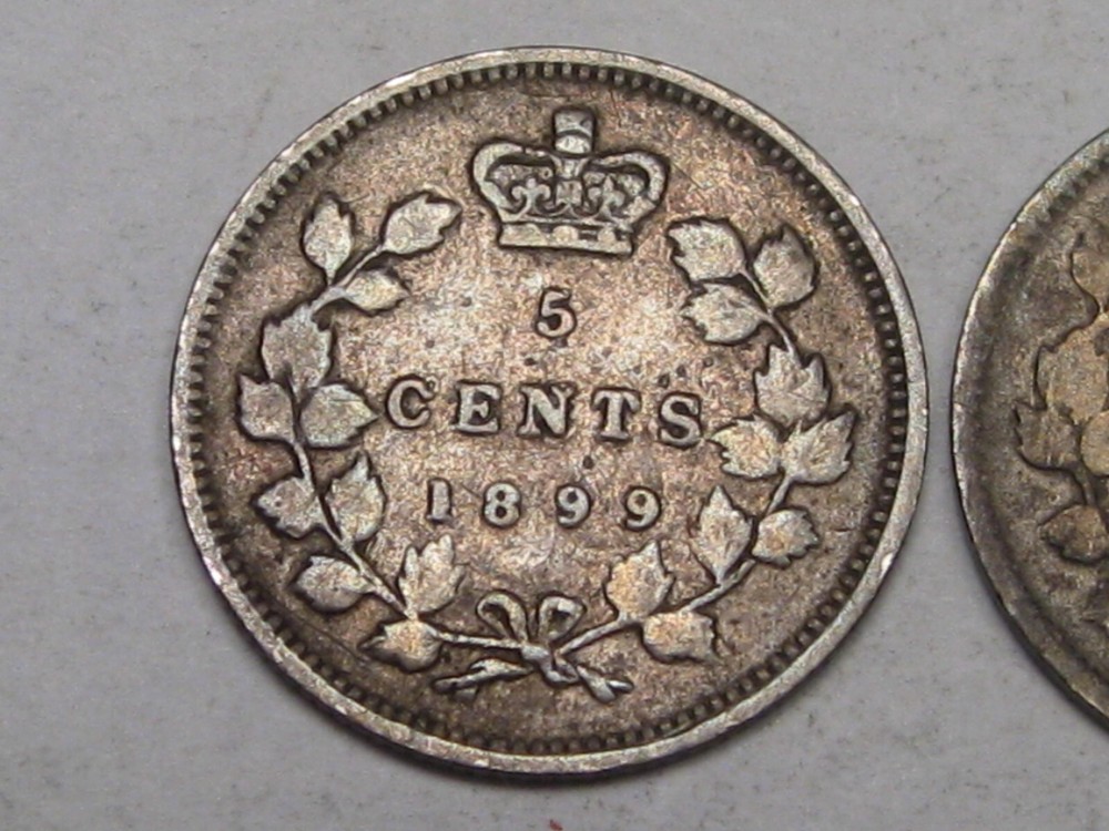 2 Silver 1899 5¢ Five Cent CANADA. #6