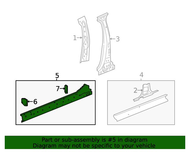 Genuine GM Passenger Side Body Side Outer Panel Reinforcement 23495168