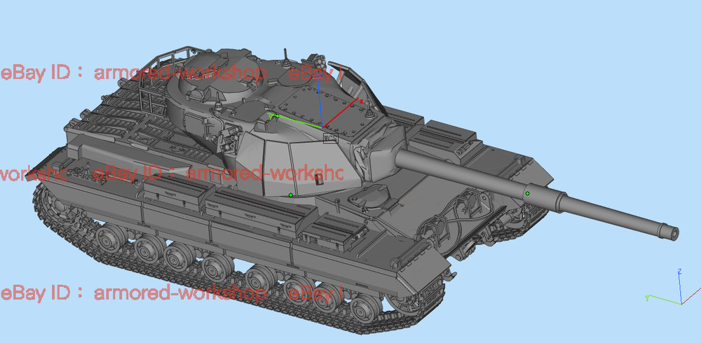 3D Printed 1/72 Y-series Conqueror Heavy tank Unpainted
