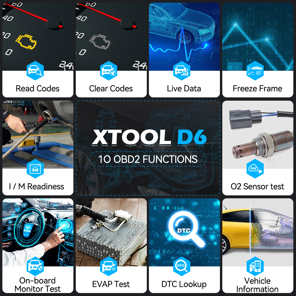 🔥2025 NEWEST XTOOL D6 OBD2 Scanner Code Reader Full System Car Diagnostic Tool