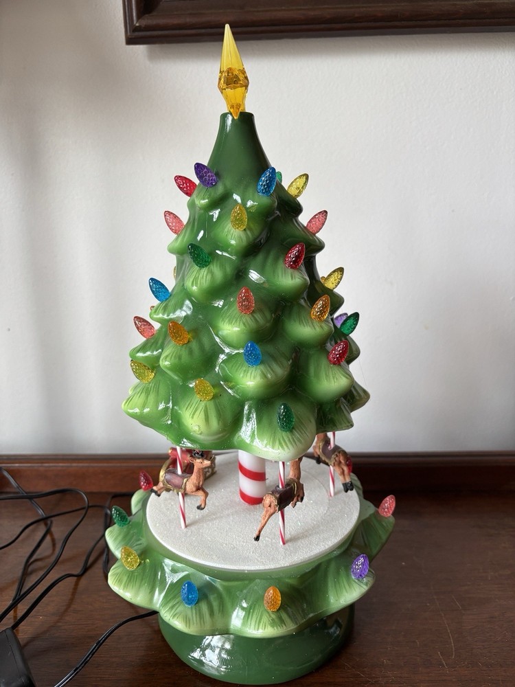 Animated Lightup & Musical Tree/carousel Multicolor Not Ceramic