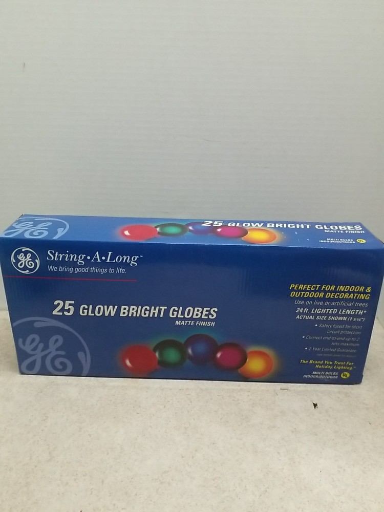 String-A-Long 25 Cool Bright Globe Lights 25' Indoor-Outdoor Christmas Light