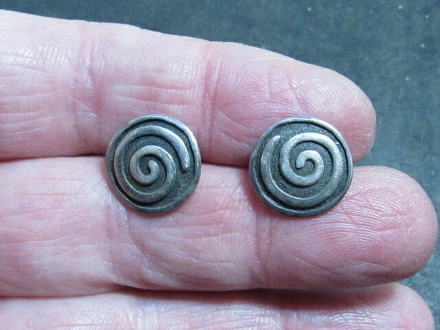 native american sterling earrings hand signed