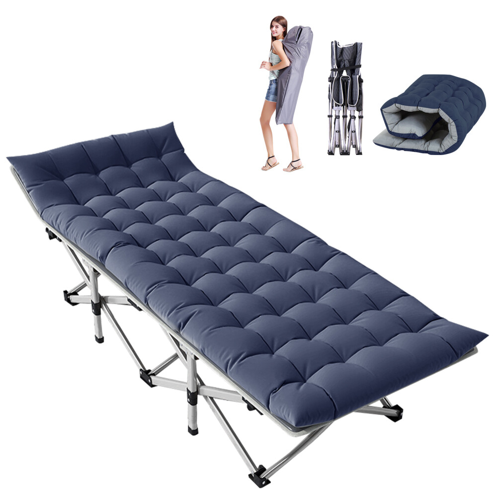 MOPHOTO Camping Cot with Thick Pad Camping Bed Folding Cot 600LBS(Max Load)