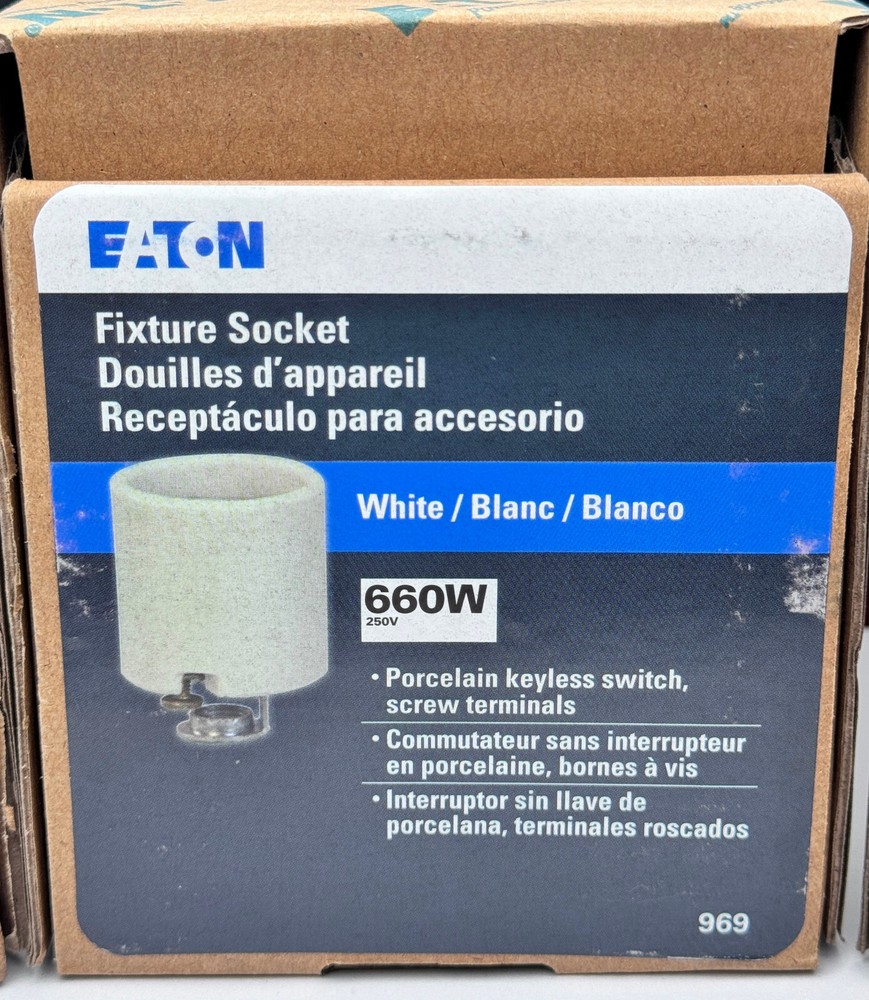 10 Pack - Eaton Medium Base E26 E27 Porcelain Light Socket Lamp Holders 1/8" IPS