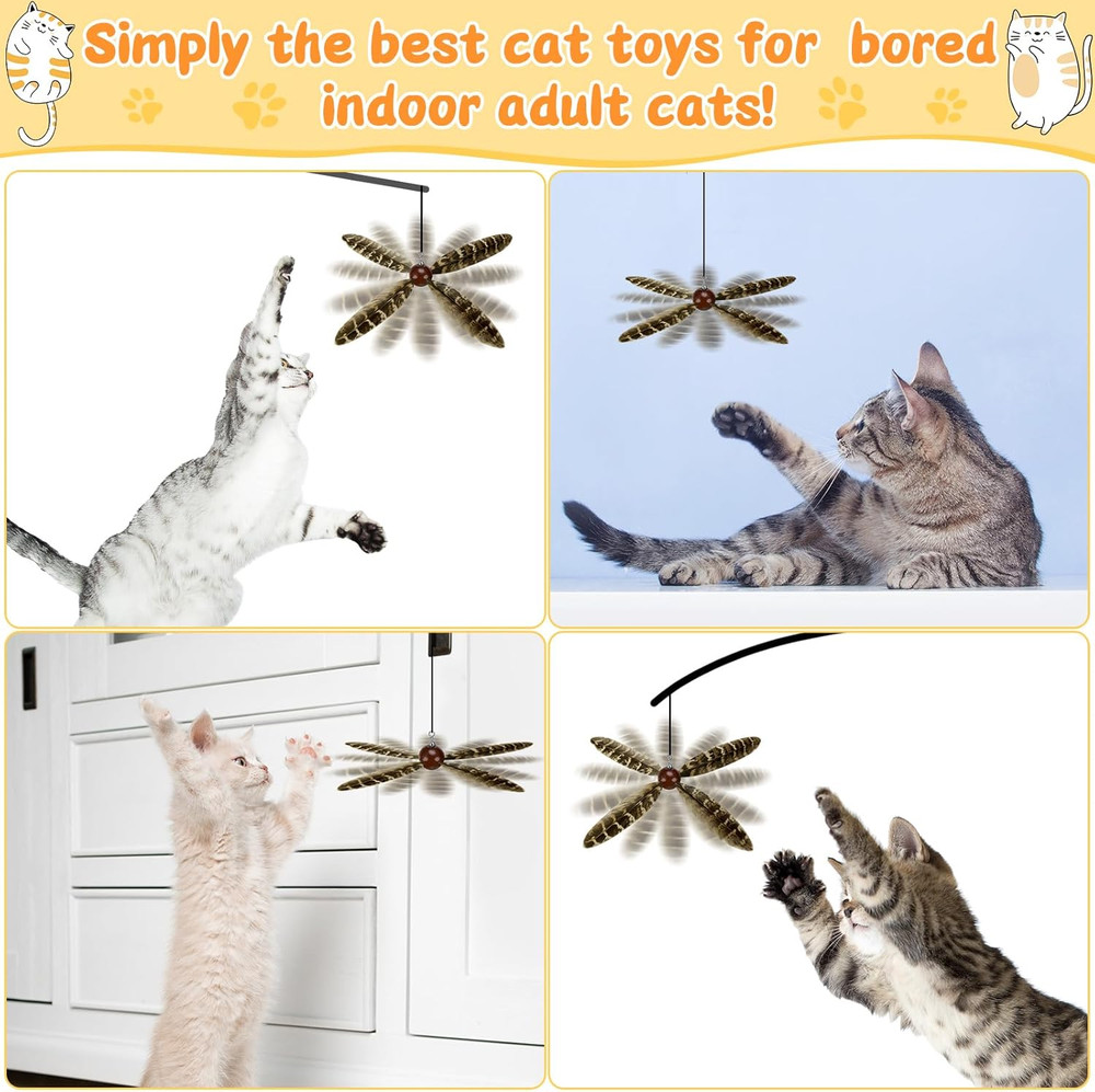 8 Pcs Cat Feather Propeller Refills Propeller Interactive Cat Toy Refills Kitten
