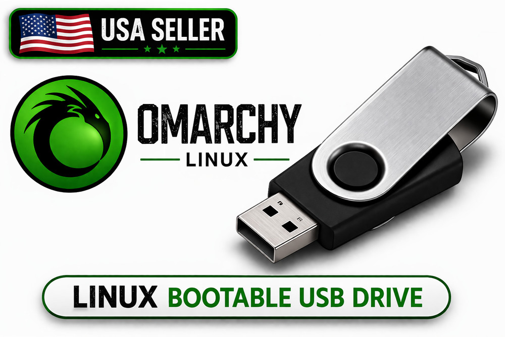 Omarchy Linux Bootable USB Flash Drive 64 Bit Latest Live Installer Ready To Use