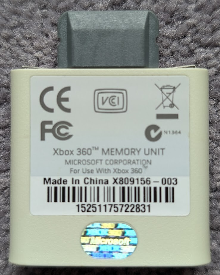 Microsoft Xbox 360 256 MB White Memory Unit Card X809156-003 OEM Authentic Works