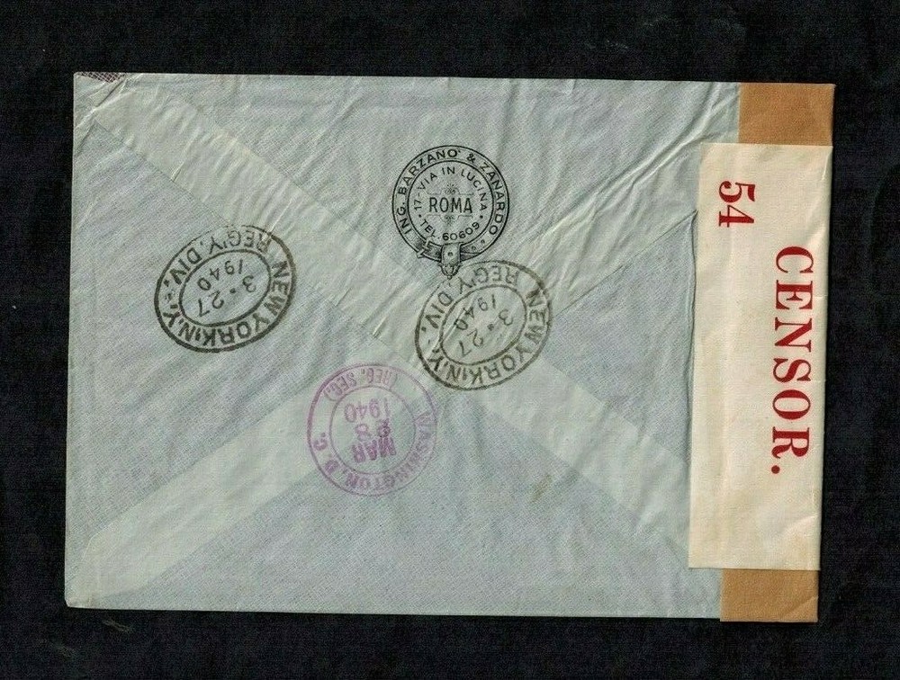 Bermuda WWII Censor Cover C22 Red Censor #54