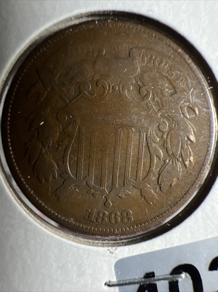 Better Date 1868 US 2 Cent Piece