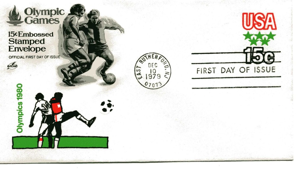 U596 Olympic Games Embossed Stamped Envelope ArtCraft FDC