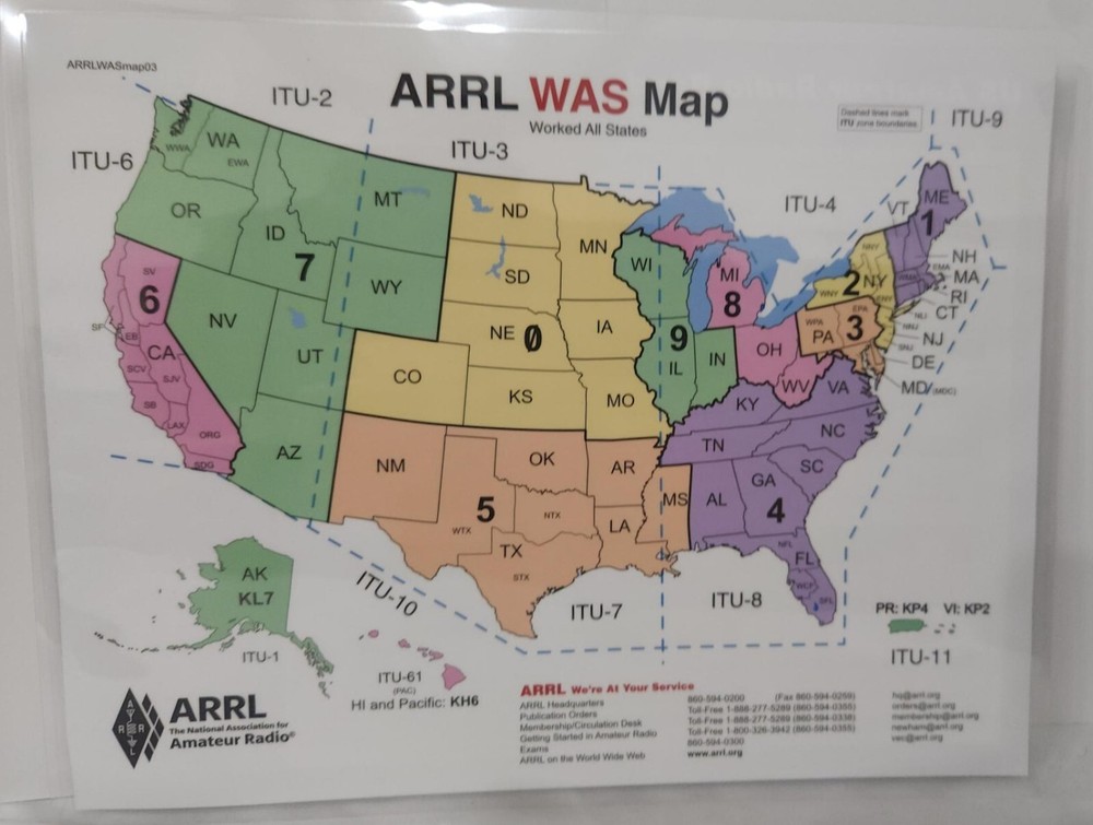 ARRL Quick Reference Card and Amateur Radio Frequency Chart Laminated 5 mil