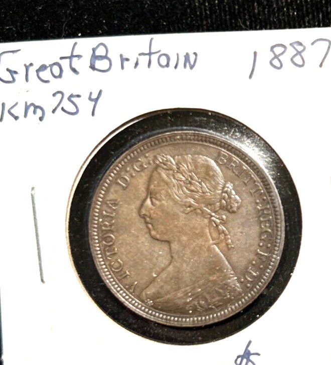 Great Britain 1887 half penny KM754 Premium XF