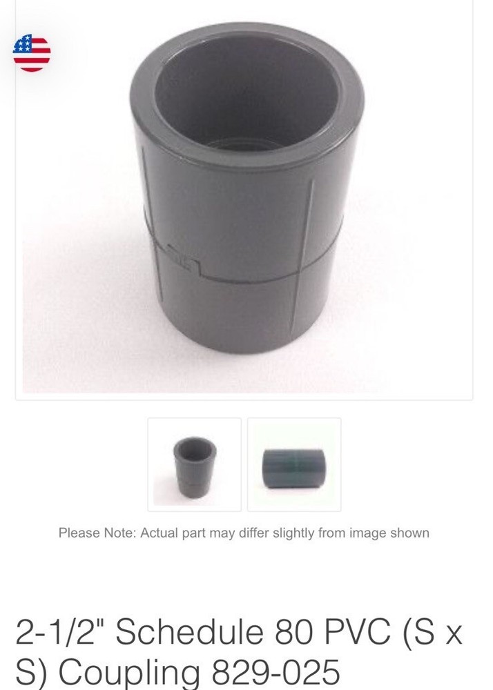 NIBCO 829-025 Coupling 2-1/2" PVC 150 PSI Socket Connection