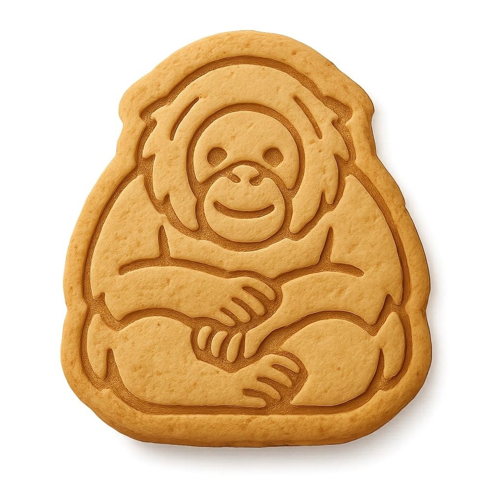 Sitting Orangutan Cookie Cutter & Stamp - 3x4 Fun Kitchen Baking