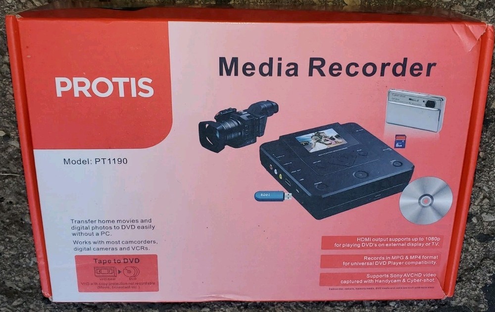 PROTIS Multi-function Media Recorder PT1190 DVD Recorder / Player HDMI USB AV SD