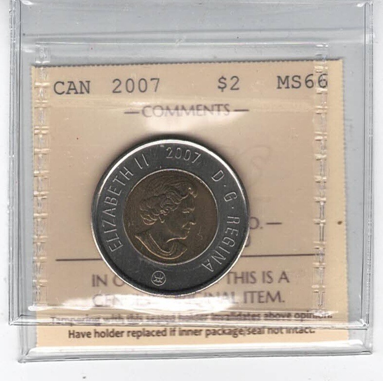 2007 Canada 2$ - ICCS MS66 - XGY 560