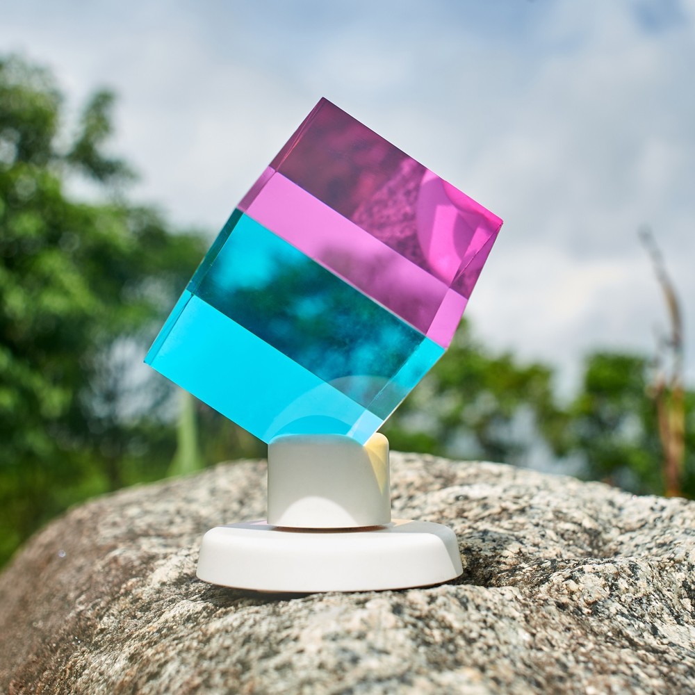 CMY Cube Display Stand, Rotating 360°, Cube Holder