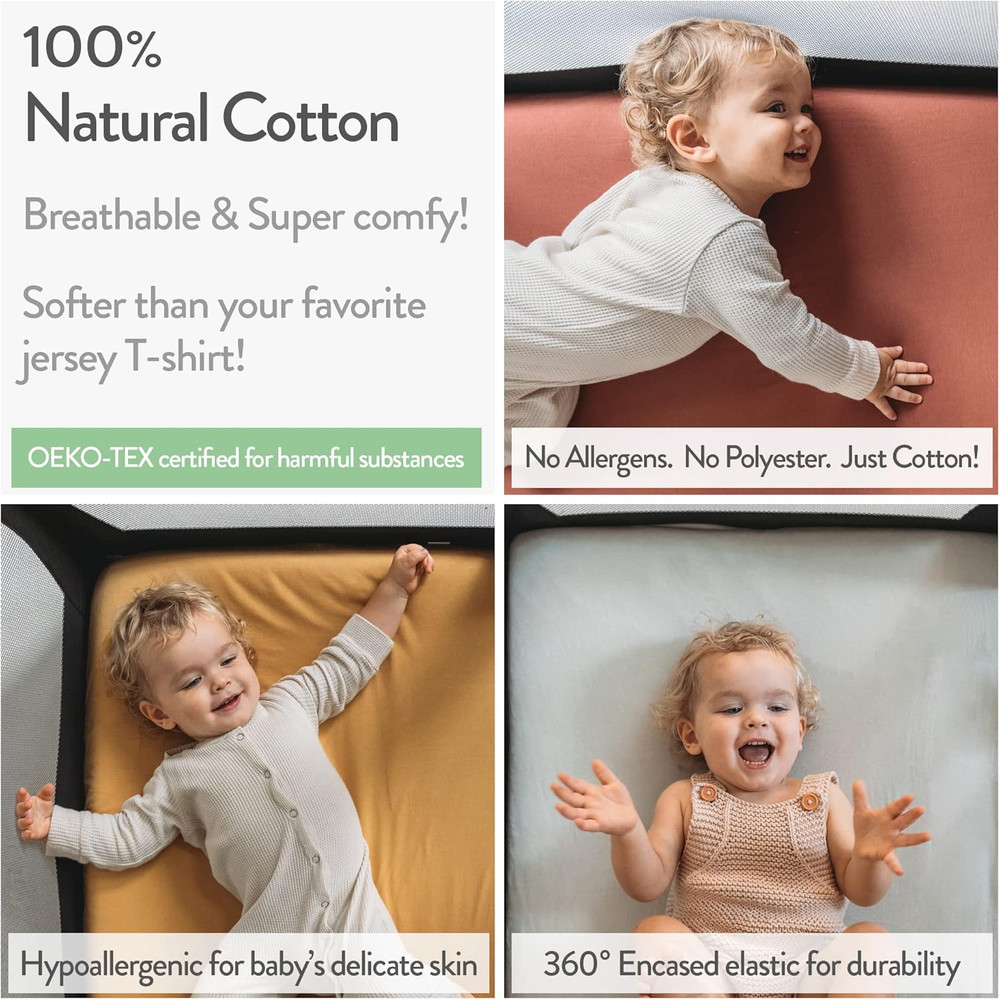 Pack and Play Sheets Fitted – Compatible with Graco Pack N Play Playard Crib and