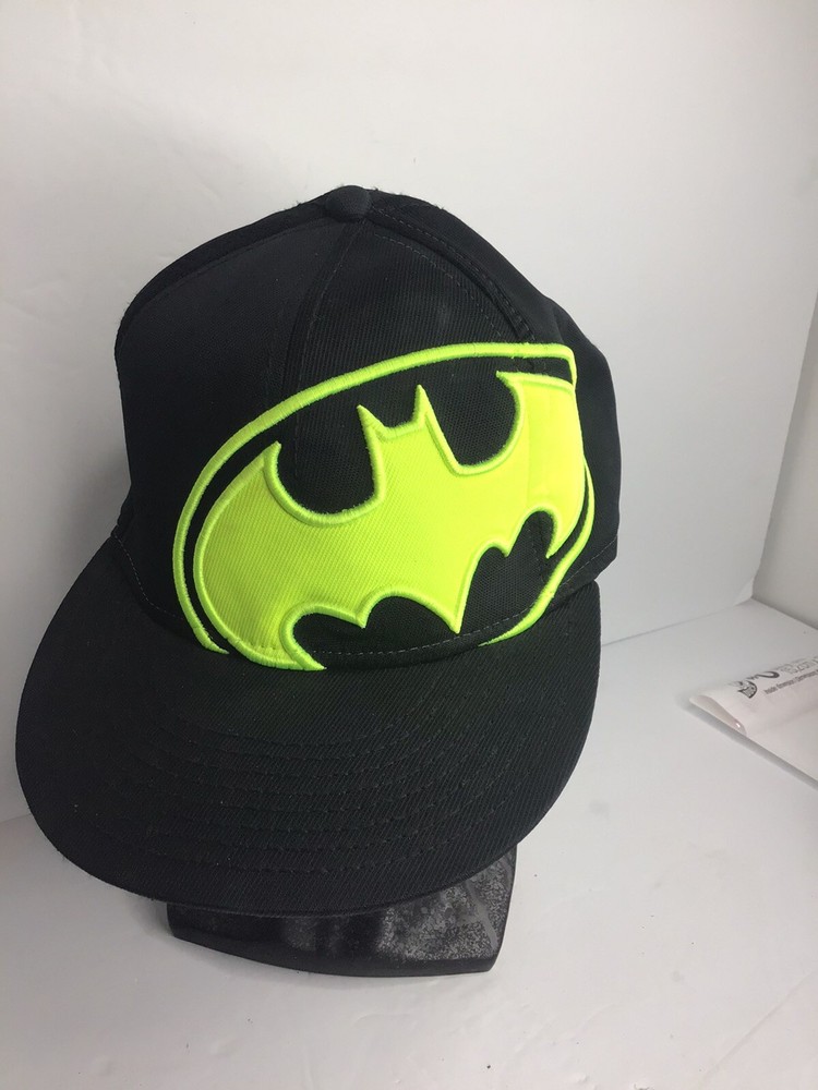 Batman DC Comics Hat Black OSFM Embroidered Logo Flex Fit Preowned