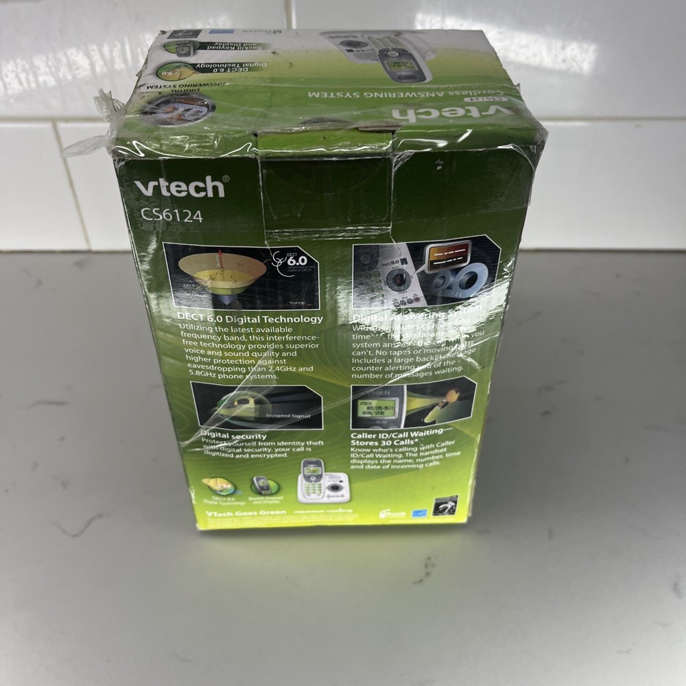 VTECH *CS6124* 1 HANDSET CORDLESS DIGITAL ANSWERING SYSTEM WHITE Open box
