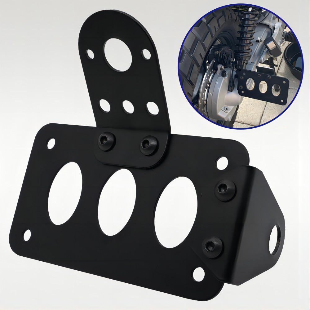 Black Side Mount License Plate Bracket Motorcycle Tail Light Holder For Harley
