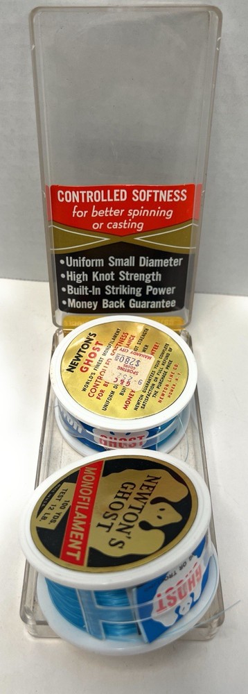 Vintage Newtons Ghost Monofilament 2 Spool Set display case advertisement