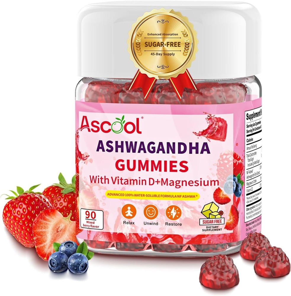 Ashwagandha Gummies for Str Support & Relaxat with Magnesium +