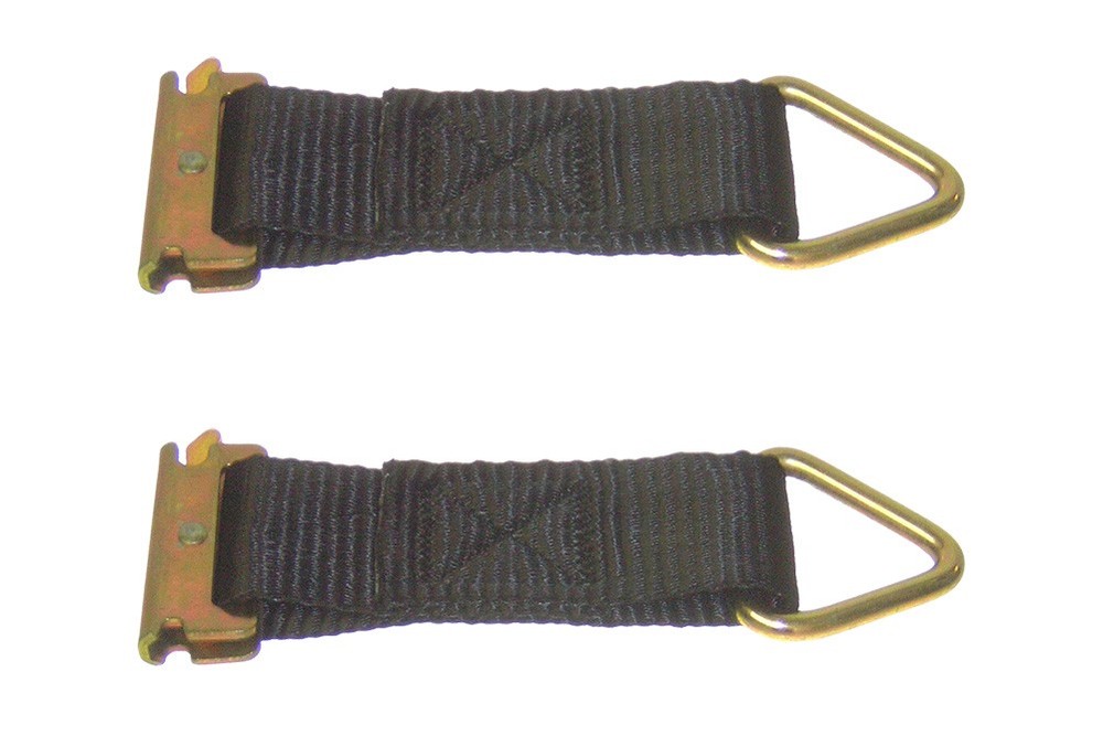 Pit Posse E-Track Cargo Strap w/ D Ring Anchor Tie Down w/ Spring Adapter 2 Pack