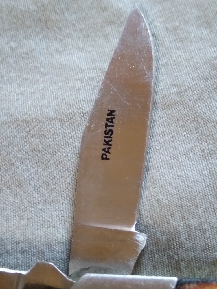 Vintage Pakistan Made Bone Handle Pocket Knife.