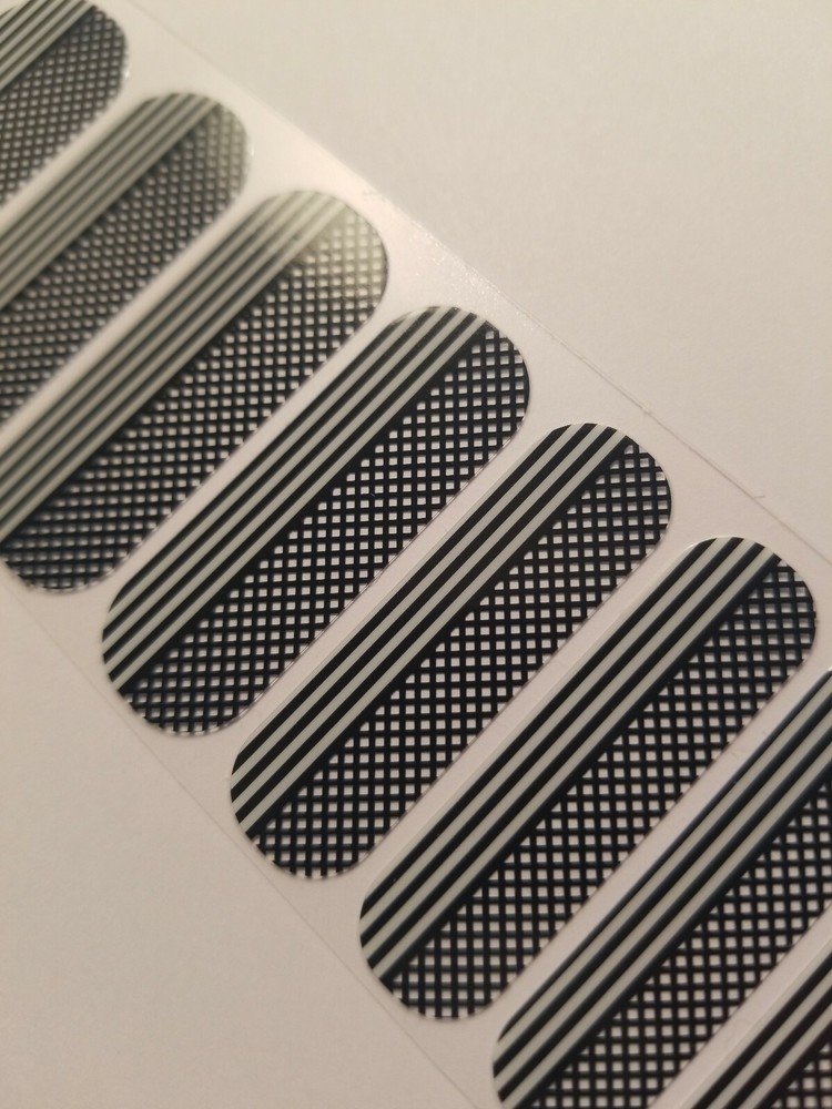Jamberry SWANKY, 1/2 Sheet, Black & White on Clear