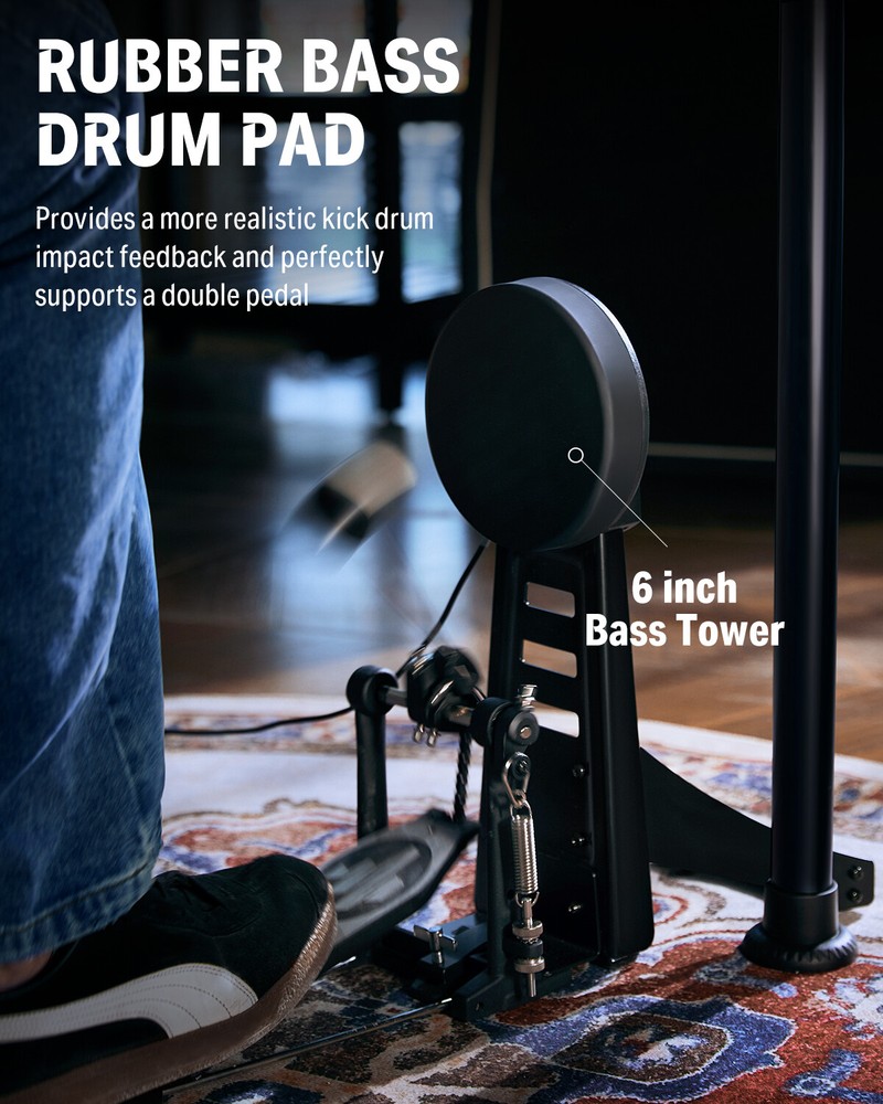 Donner DED-200 Max Electric Drum Set Dual Zone Mesh Pads Electronic Drum Kit