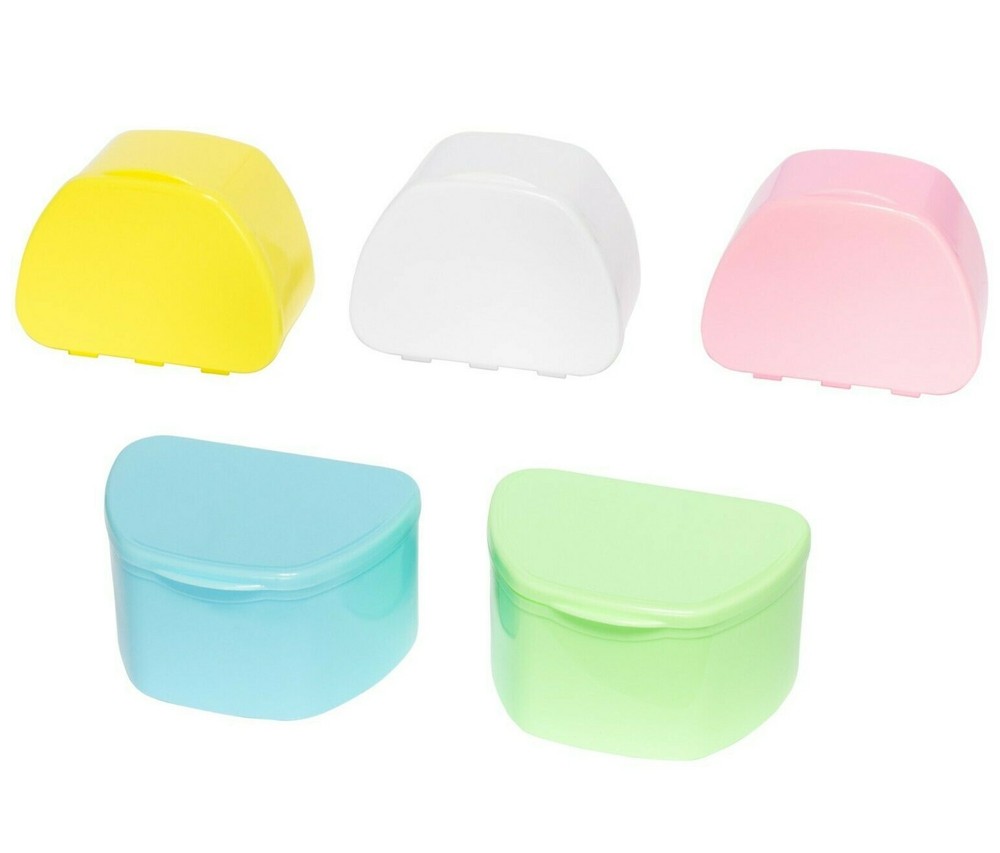 Assorted 100 Pack Bulk Denture Case Bath Holders Retainers Teeth Guards (Sealed)
