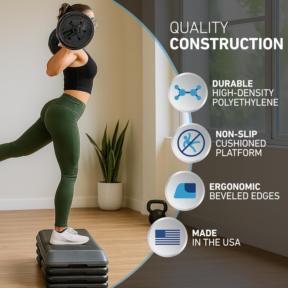 Home Exercise Step Platform with Stackable Risers
