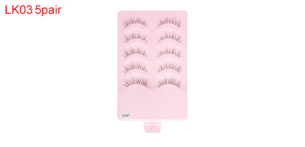 Natural False Eyelashes for Makeup Black LK03 5 Pair
