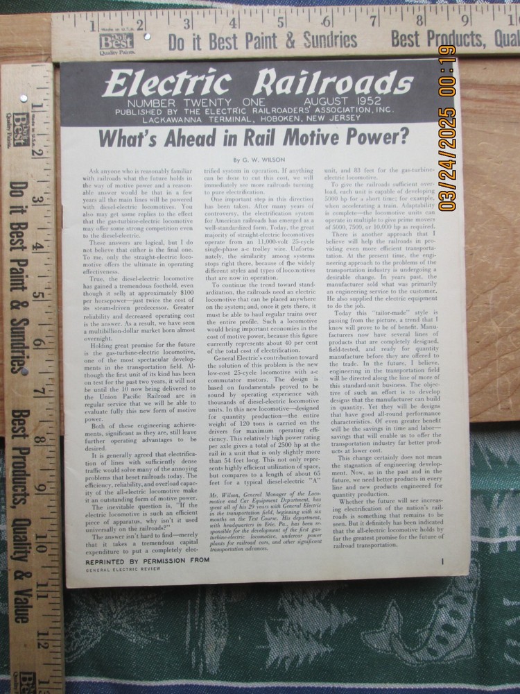 Electric railroads Magazine aug 1952