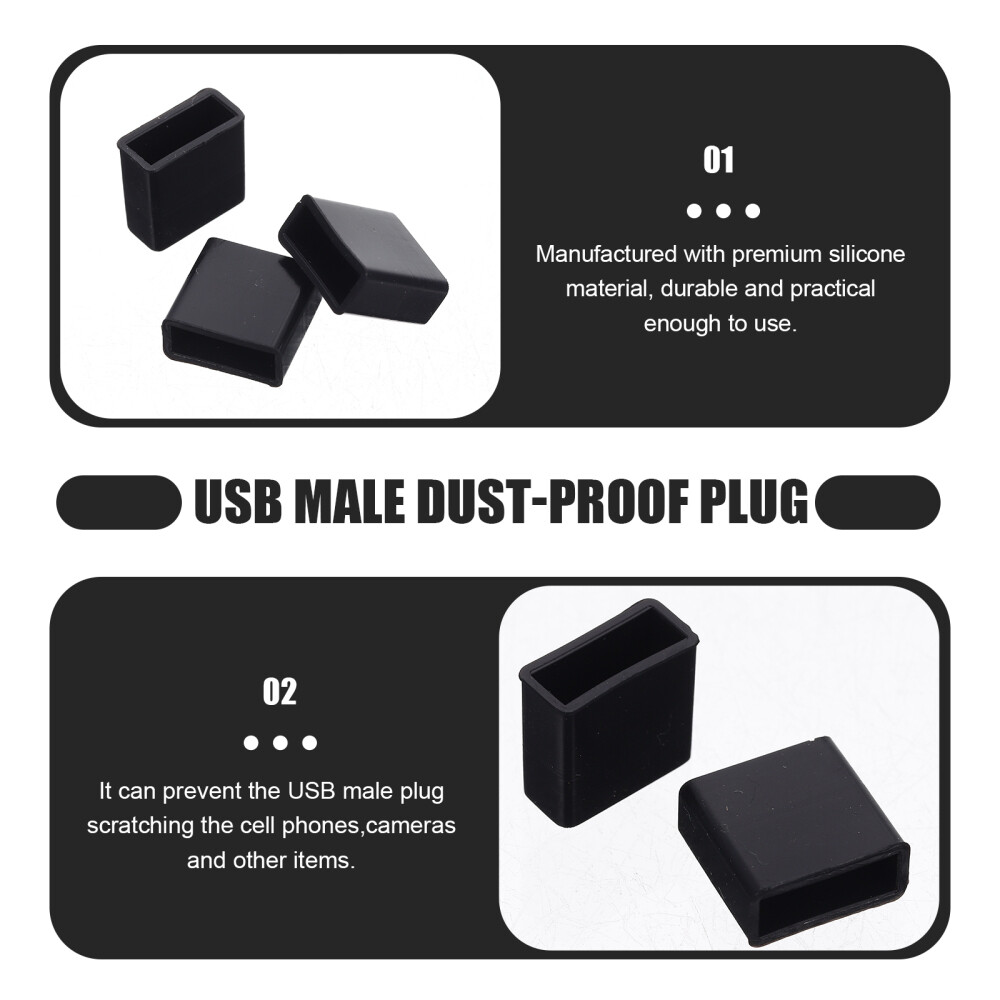 20 Pcs USB Male Dust-proof Plug Shell Protector Caps Data Line Cable Cover